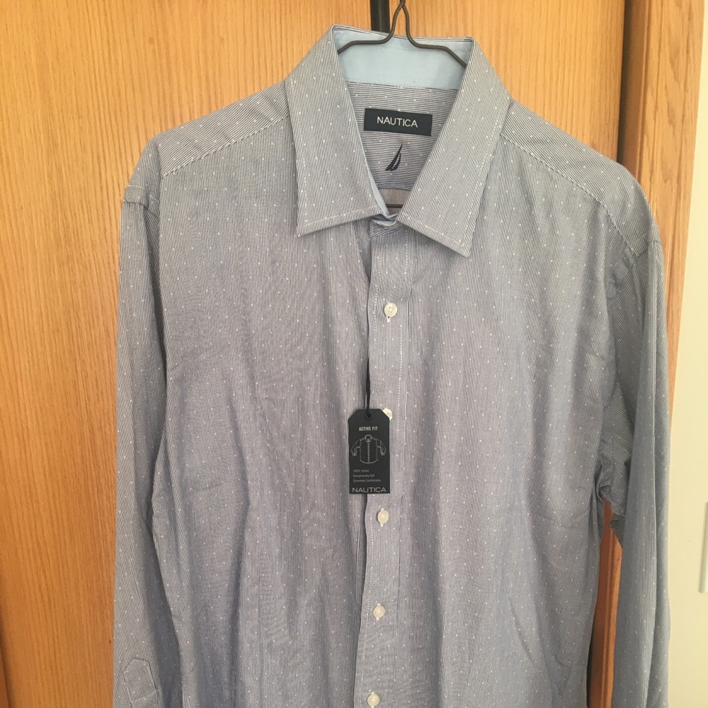 NEW NAUTICA Long Sleeve Dress Shirt - M, 15 1/2 32/33